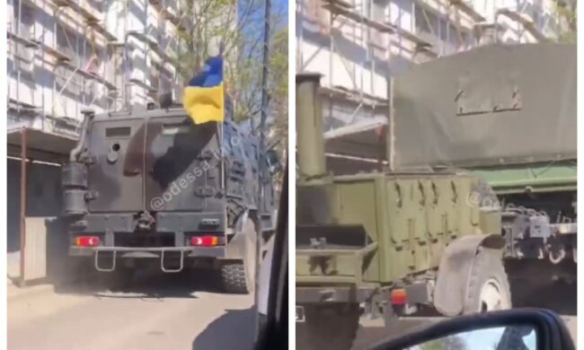 Колона військової техніки в'їхала в Одесу: відео того, що відбувається