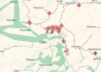 мапа фронту Суми