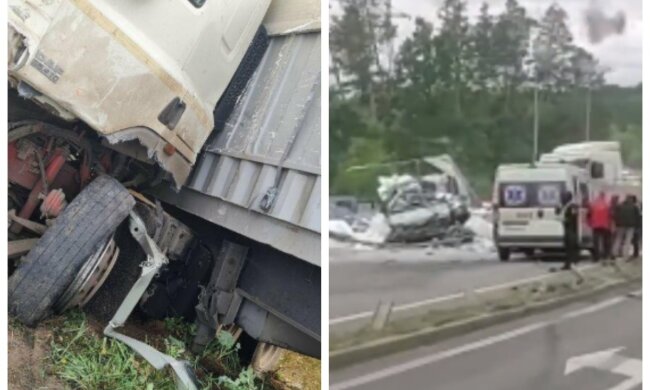 Вантажівка влаштувала жорстку ДТП на трасі Київ-Одеса, відкинуло на узбіччя: кадри аварії