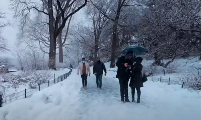 зима, люди, погода