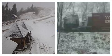 Перший сніг накоїв бід в Україні, кадри негоди: "на дорогах колапс"