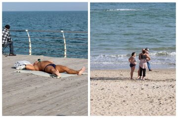 Літо повернулося в Одесу, на пляжах аншлаг: люди загоряють і купаються в морі, кадри