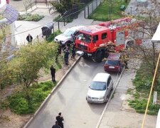 Пожарная машина устроила ДТП в Одессе: кадры с места аварии