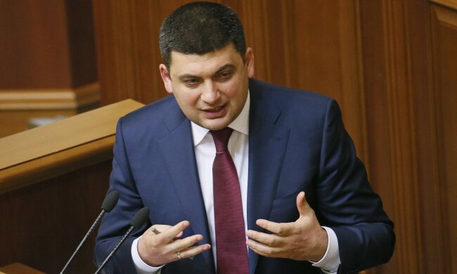 Ukraine’s former Deputy PM Groysman speaks during a session of the parliament in Kiev