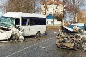 Під Києвом маршрутка зіткнулася з позашляховиком, кадри: дані про постраждалих