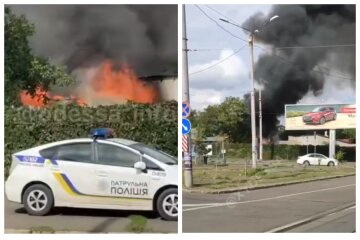 Мощный пожар вспыхнул в Одессе , черный дым виден издалека: видео ЧП и подробности