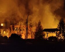 война в Украине, пожар после атаки