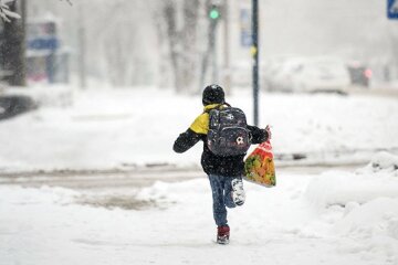 ребенок снег зима