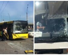 В Киеве столкнулись автобусы, выпали двери и окна разбиты вдребезги: кадры и что известно о пассажирах