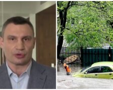 Киев полностью затоплен, машины уходят под воду, но Кличко все объяснил: "Ветер срывает листья"