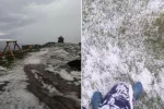 Снег обрушился на украинскую землю посреди лета: невероятные кадры