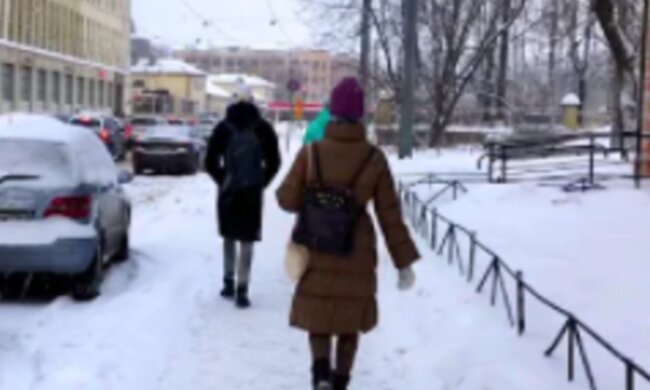 зима, люди, погода