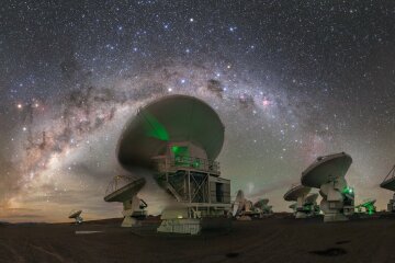 космос, телескоп, ночь, ALMA