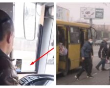 В Харькове водитель маршрутки играл на телефоне за рулем: видео