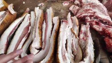 сало, мясо, продукты, рынок, свинина