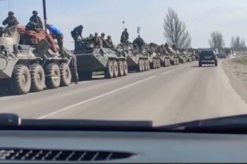 оккупанты, колонна, российская техника