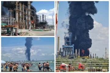 Мощный взрыв прогремел на нефтезаводе возле Черного моря: дым видно за 10 километров, кадры
