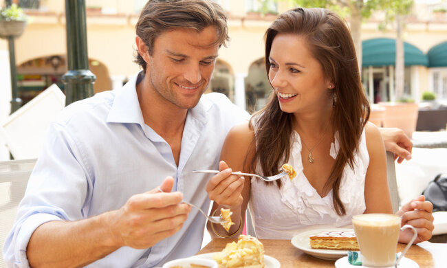 любовь, пара, завтрак