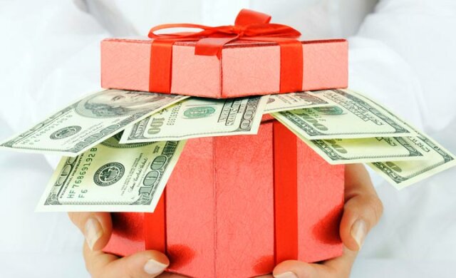 подарок деньги доллары подарки