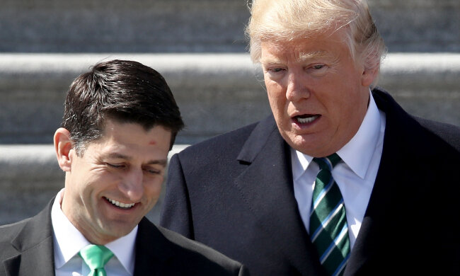 Trump, Paul Ryan Attend Traditional Congressional Luncheon For Irish PM