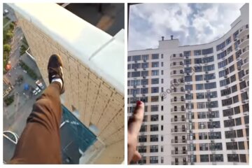 "Слабоумие и отвага?": в  Одессе подросток свесился с высоты 25-го этажа, видео