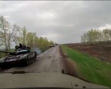 російський танк, техніка, колона, окупанти