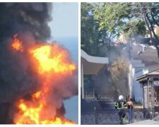 В Одесі загорілися Потьомкінські сходи: відео з місця НП