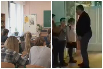 В киевской школе учитель набросился на пятиклассников, видео: "Я сейчас вам мозги выбью"