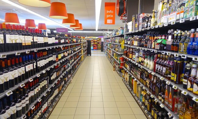 Супермаркет продукты алкоголь