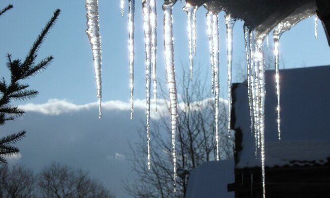 оттепель, сосульки