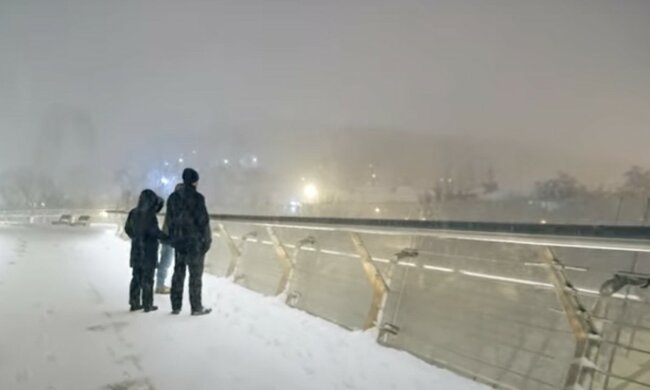 зима, люди, погода, туман, загрязнение воздуха