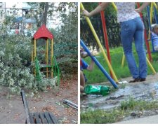 В Одессе на детскую площадку рухнуло дерево, фото: "играла ребятня"