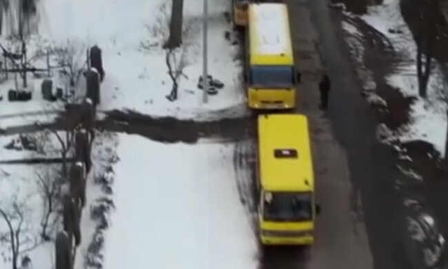 война, автобусы, эвакуация, мирные жители