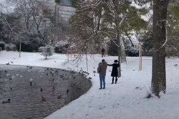 зима, люди, погода