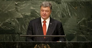 Petro Poroshenko, President of Ukraine addresses a plenary meeting of the United Nations Sustainable