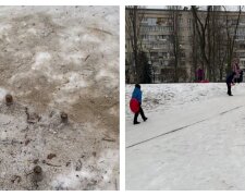 Батьків попередили про небезпеку в Києві, кадри: "В районі гірки стирчать..."