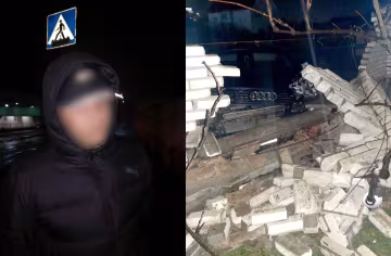 П'яний підліток протаранив паркан будинку на авто, кадри: "подзвонили батькам"