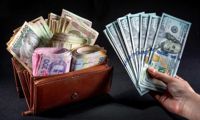 деньги, доллары, гривны