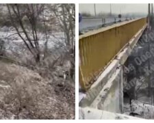 Задел отбойник и полетел вниз с моста: жуткая авария случилась под Киевом из-за гололеда