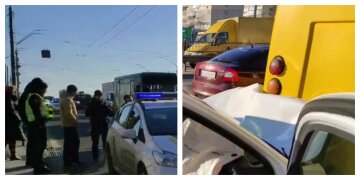 В Киеве пьяный таксист влетел в маршрутку, кадры: "пассажиры выходили из салона и..."