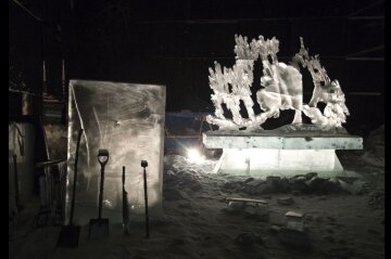 зима ледяная скульптура мороз лед