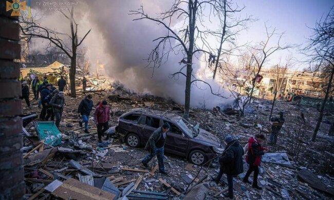 Киев, война, обстрелы, дом, пожар