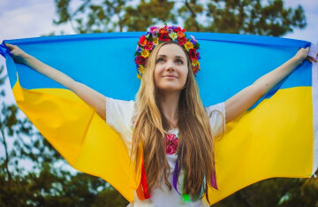 Украина флаг украинка украинцы девушка