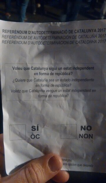 Каталония, референдум, бюллетень