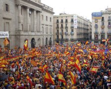 Барселона, Испания, митинг в поддержку единства