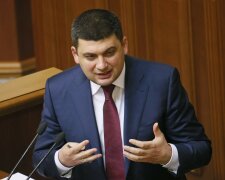Ukraine’s former Deputy PM Groysman speaks during a session of the parliament in Kiev