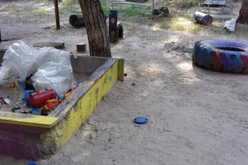У Кривому Розі невідомі "атакують" двір битим склом і соляркою, кадри: "Намагаються вижити дітей"