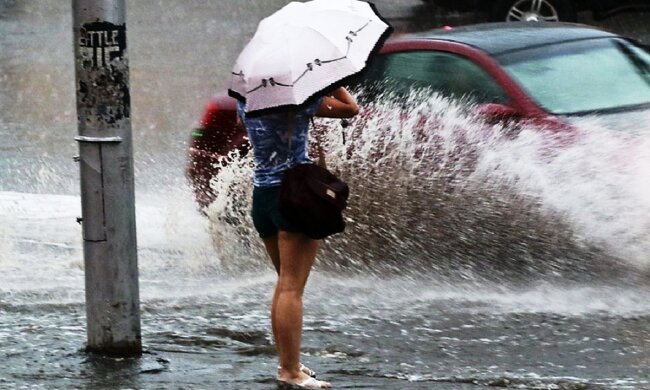 погода, дождь, лужа