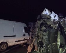Два микроавтобуса не разминулись на украинской трассе: машину смяло отудара, кадры ДТП