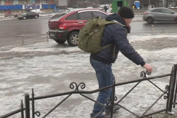 гололед, зима